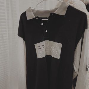 Rare Fila Long Sleeve Polo